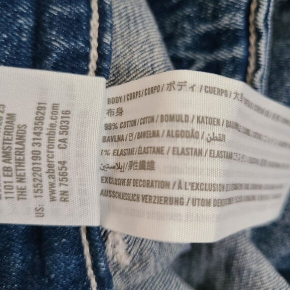 Abercrombie & Fitch US Women's Sz 4 Ultra High Rise Straight Leg Jeans Tie Waist - Picture 7 of 10